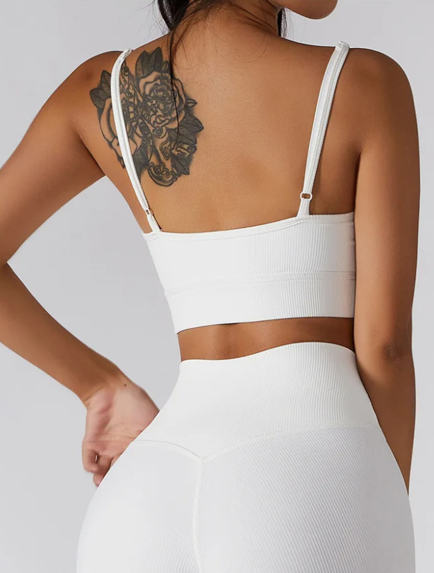 Conjunto Canelado Com Top de Alça Fina