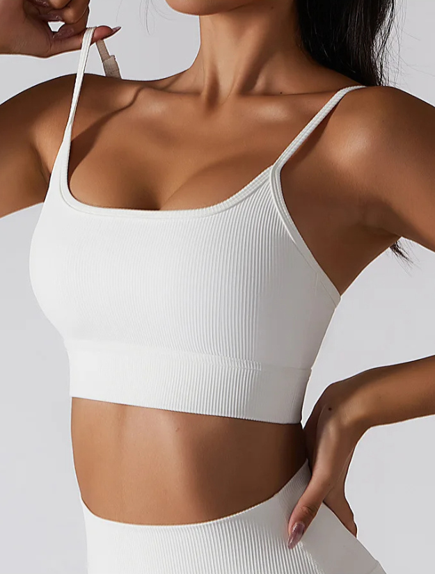 Conjunto Canelado Com Top de Alça Fina