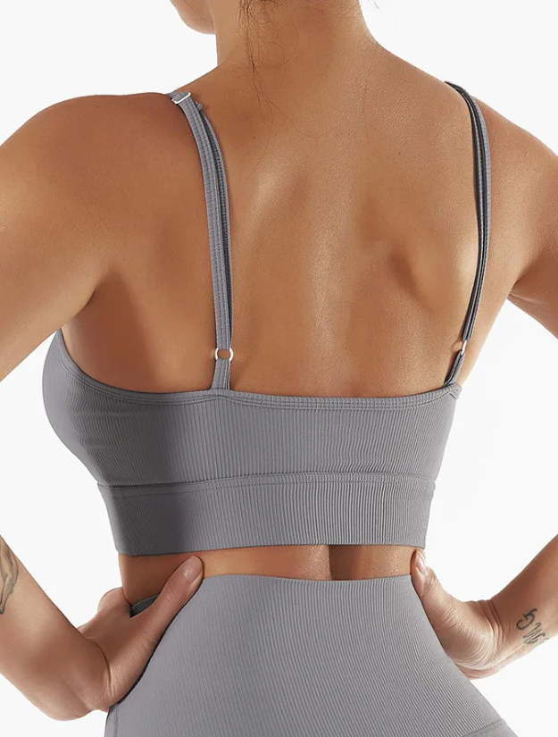 Conjunto Canelado Com Top de Alça Fina