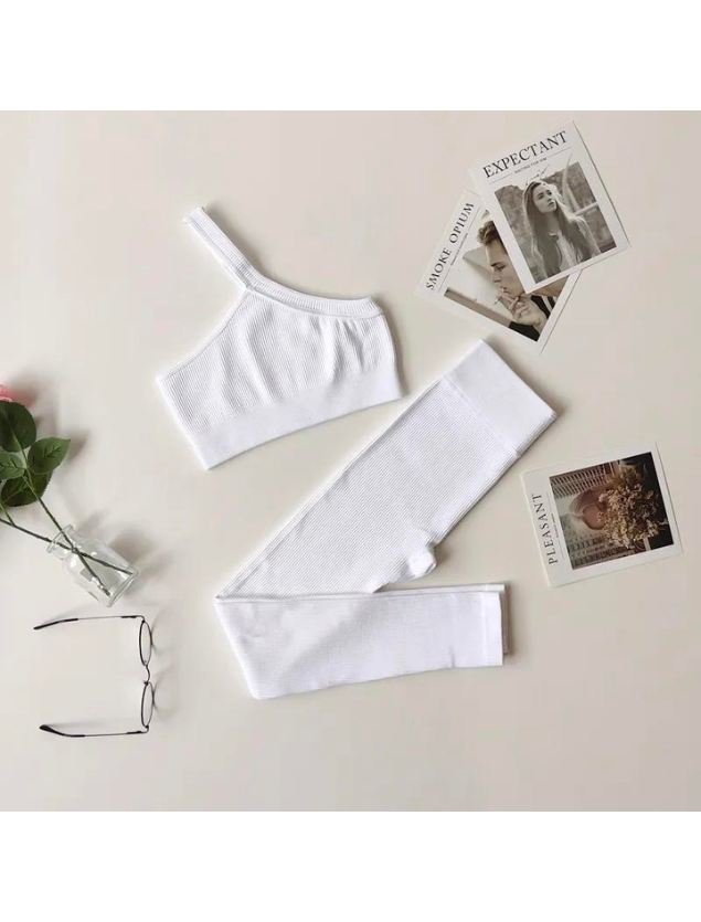 Conjunto Canelado Alça Única