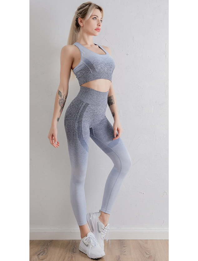 Conjunto Legging Degradê Cinza e Preto