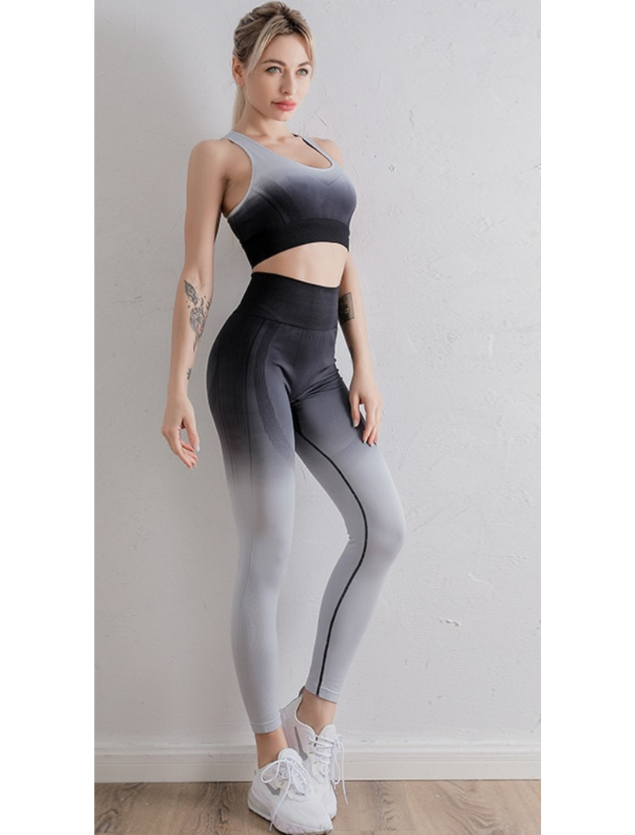 Conjunto Legging Degradê Cinza e Preto